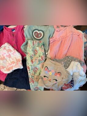 Carter's Pink and Mint Girls One-Piece Mix (Floral & Cat Prints)